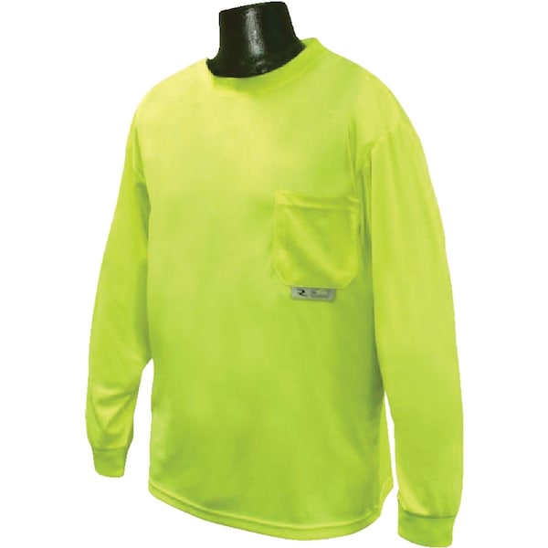 Safety Works Professional Hi-Vis Green Long Sleeve Safety Shirt, Large SW46406-L - main